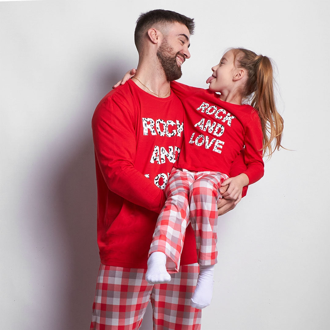 Pijama Rock and Love camiseta y pantalón rojo