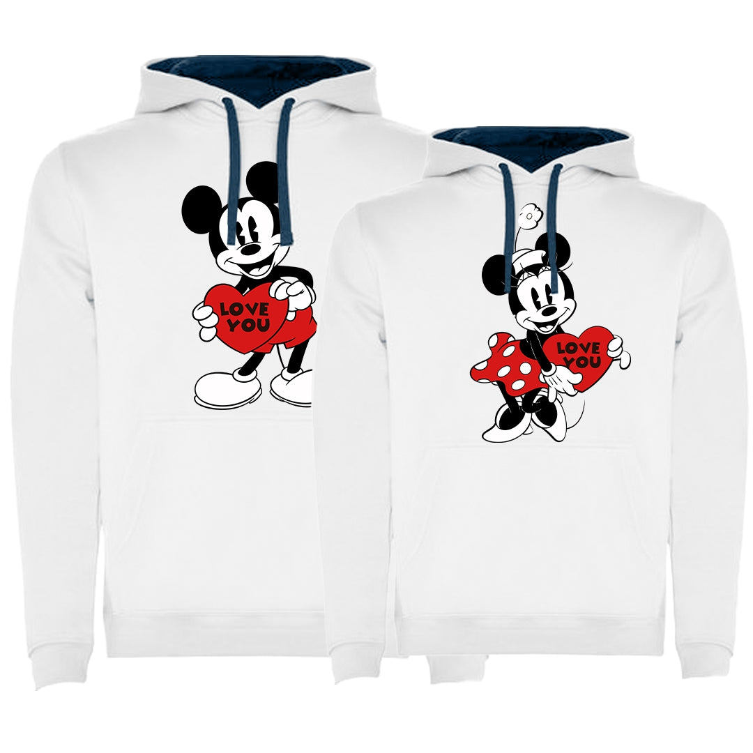 Premium Mickey & Minnie Love Youart Bicolor Sweatshirt
