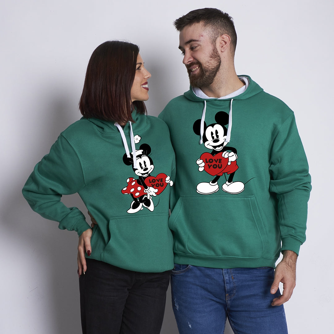 Premium Mickey & Minnie Love Youart Bicolor sweatshirt