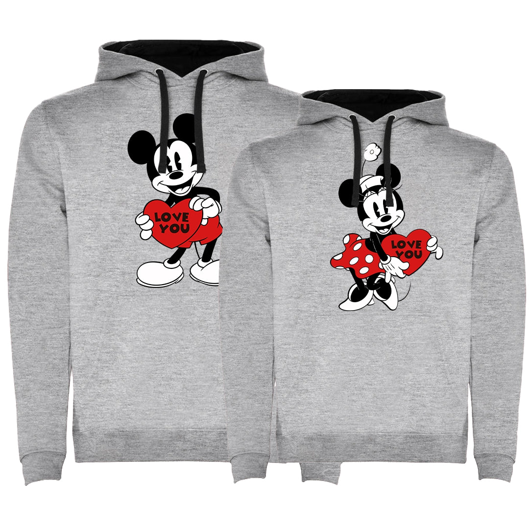 Premium Mickey & Minnie Love Youart Bicolor Sweatshirt