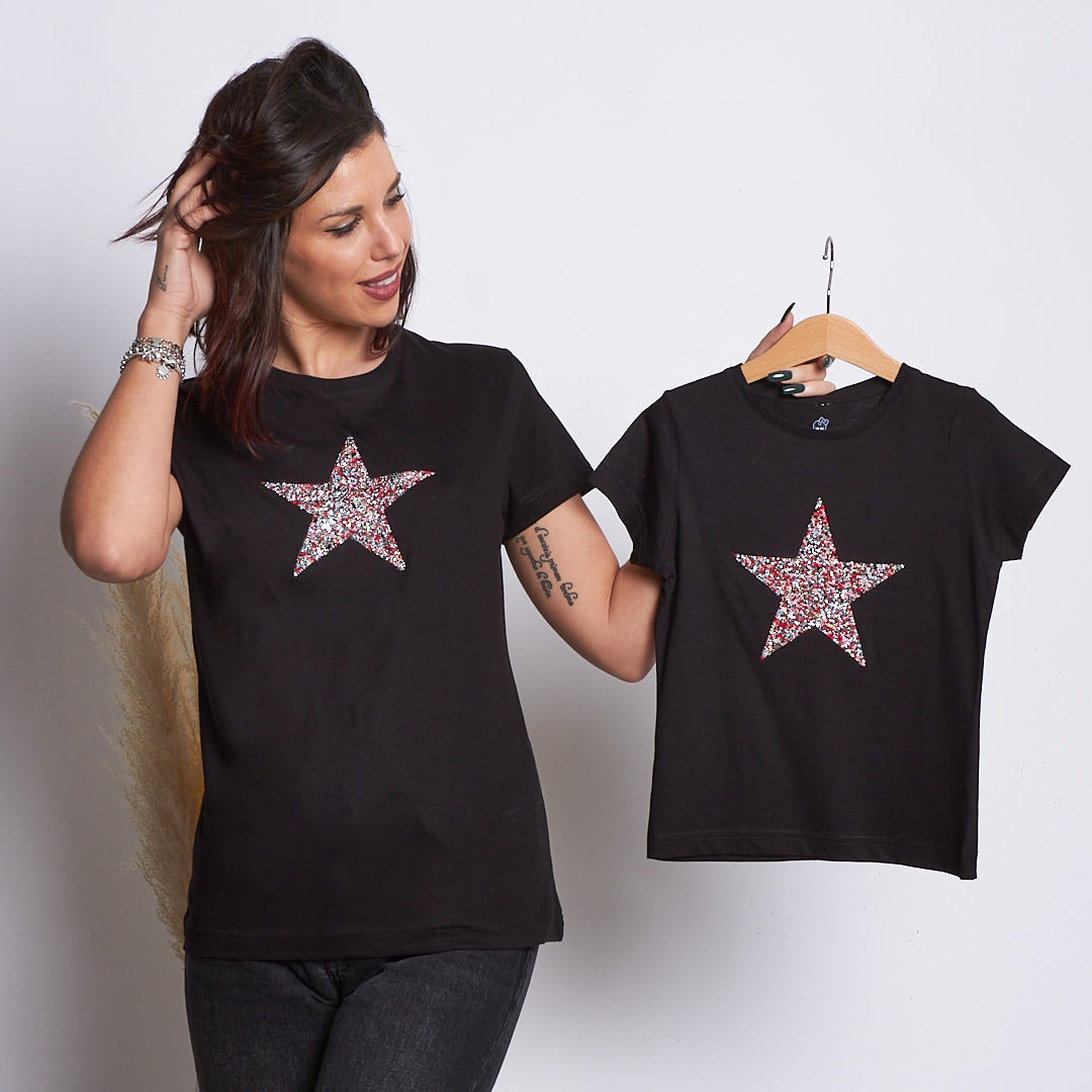 Camiseta Star Strass-colors negra
