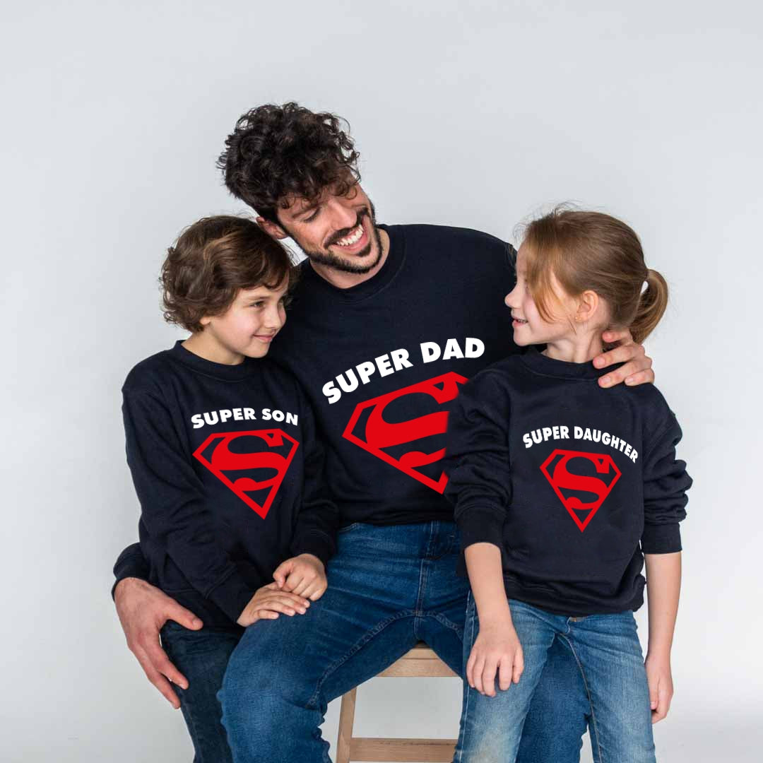 Sudadera Superdad, mom and children