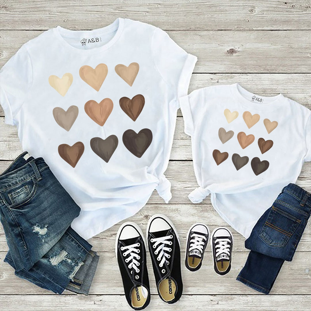 Nove corações t -shirt