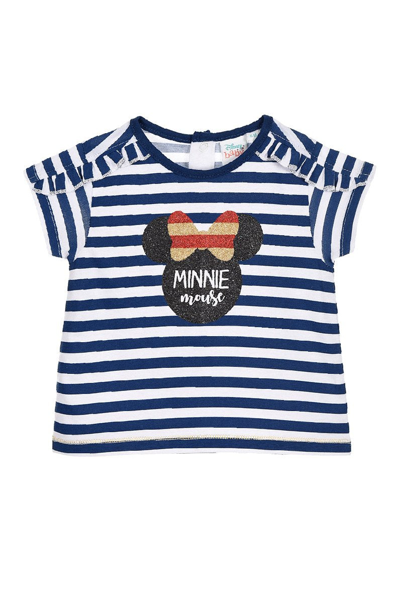 Minnie T -Shirt Detalhes Purpurina Baby