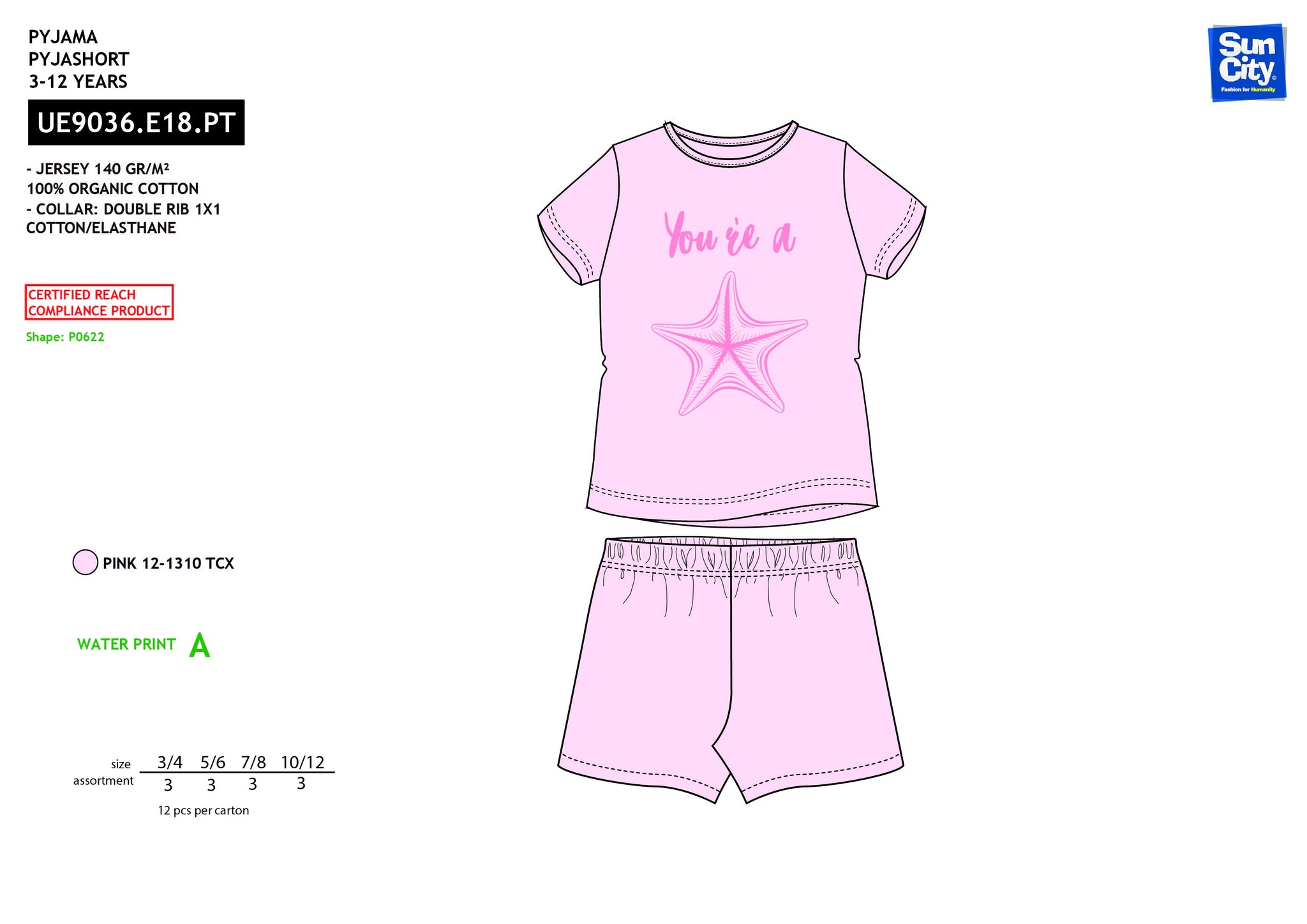 Pijama rosa You are a Star