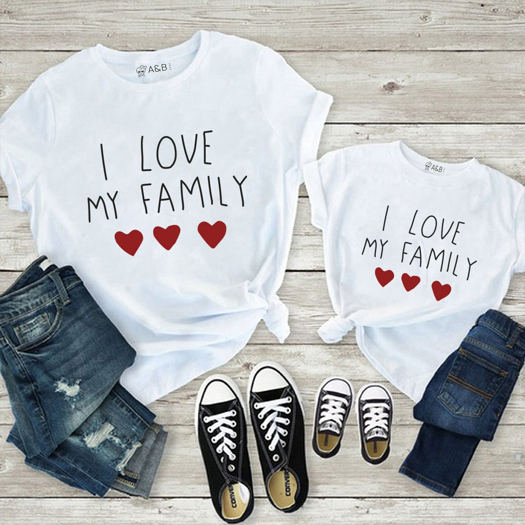 Kids I Love mis padres, I Love Daddy, I Love My Mom playera, niños 6, Marino