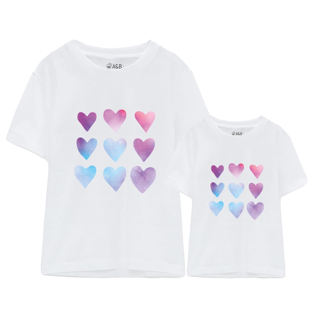 Camiseta Nine hearts lavandas