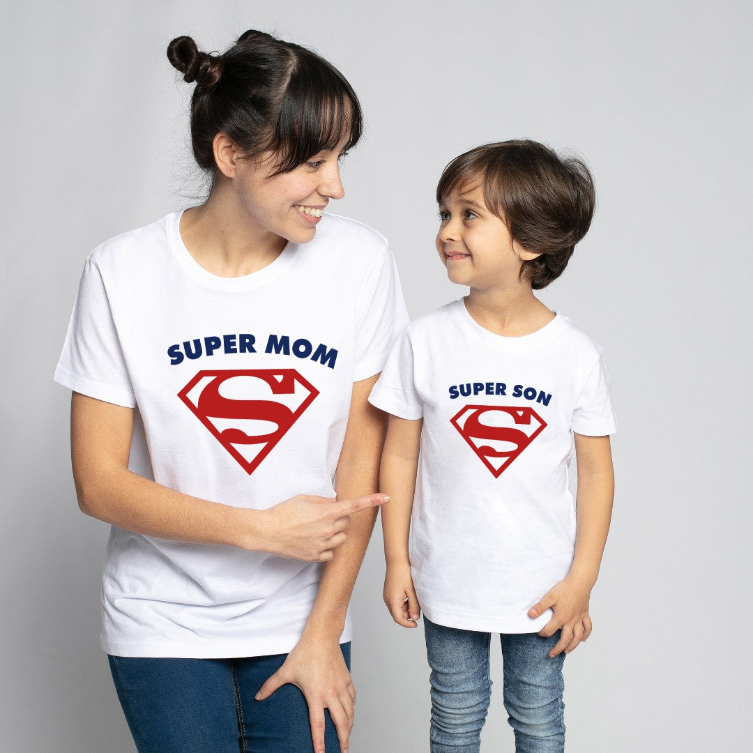 Camiseta Superdad, mom and children