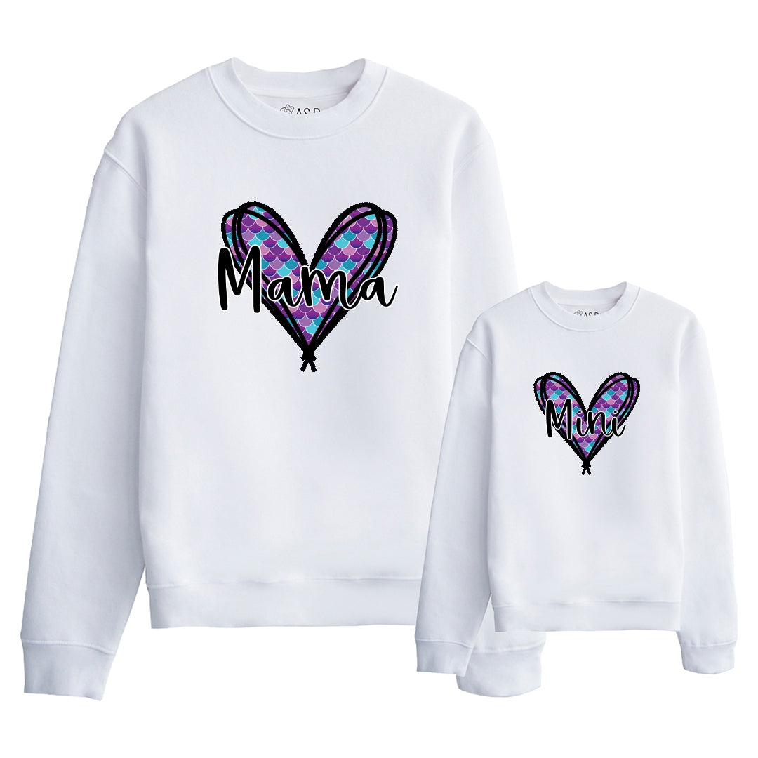 Mama-mini colored heart sweatshirt