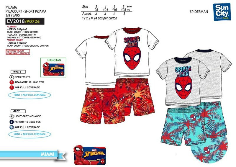 Pijama Spiderman tropical