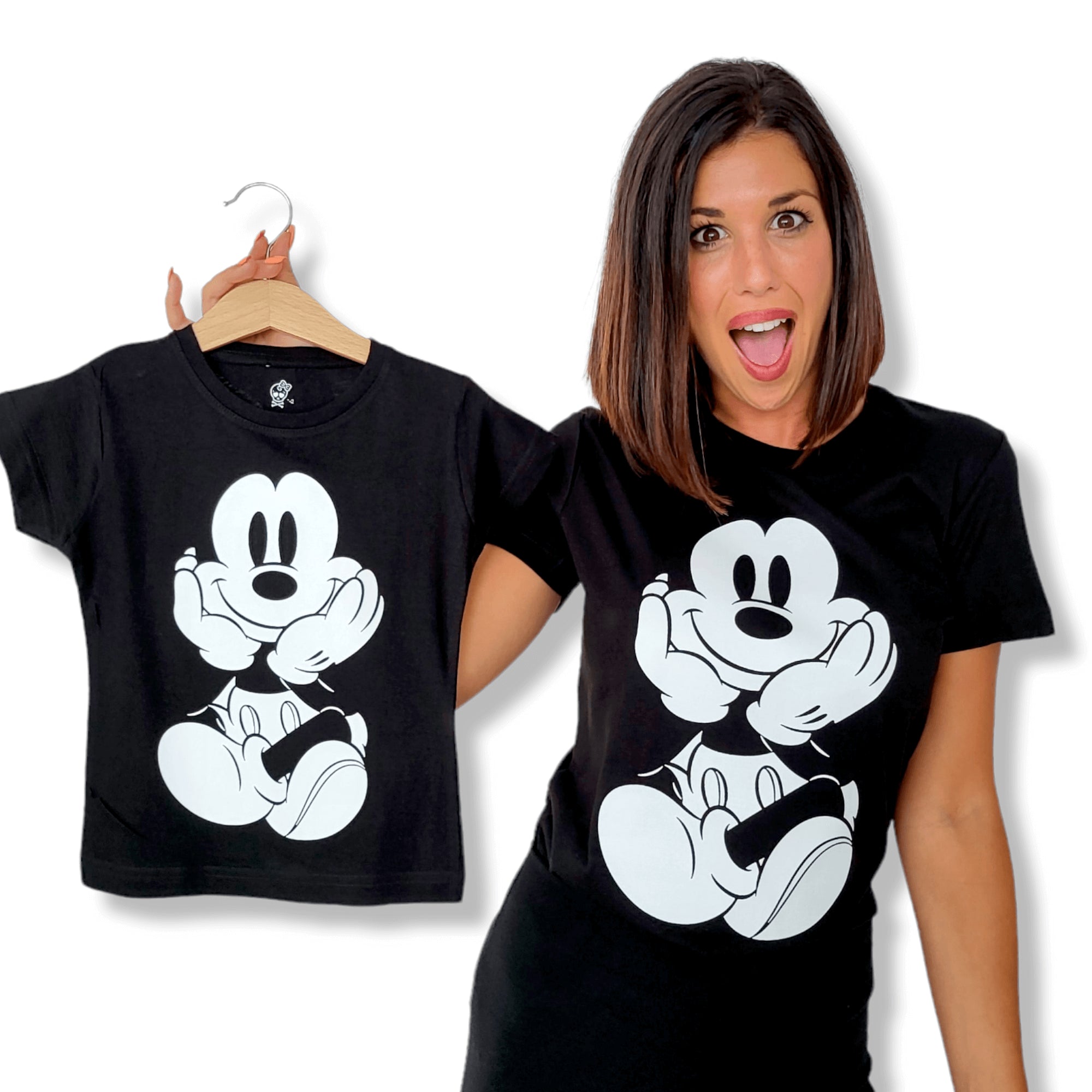 Camiseta Mickey face white