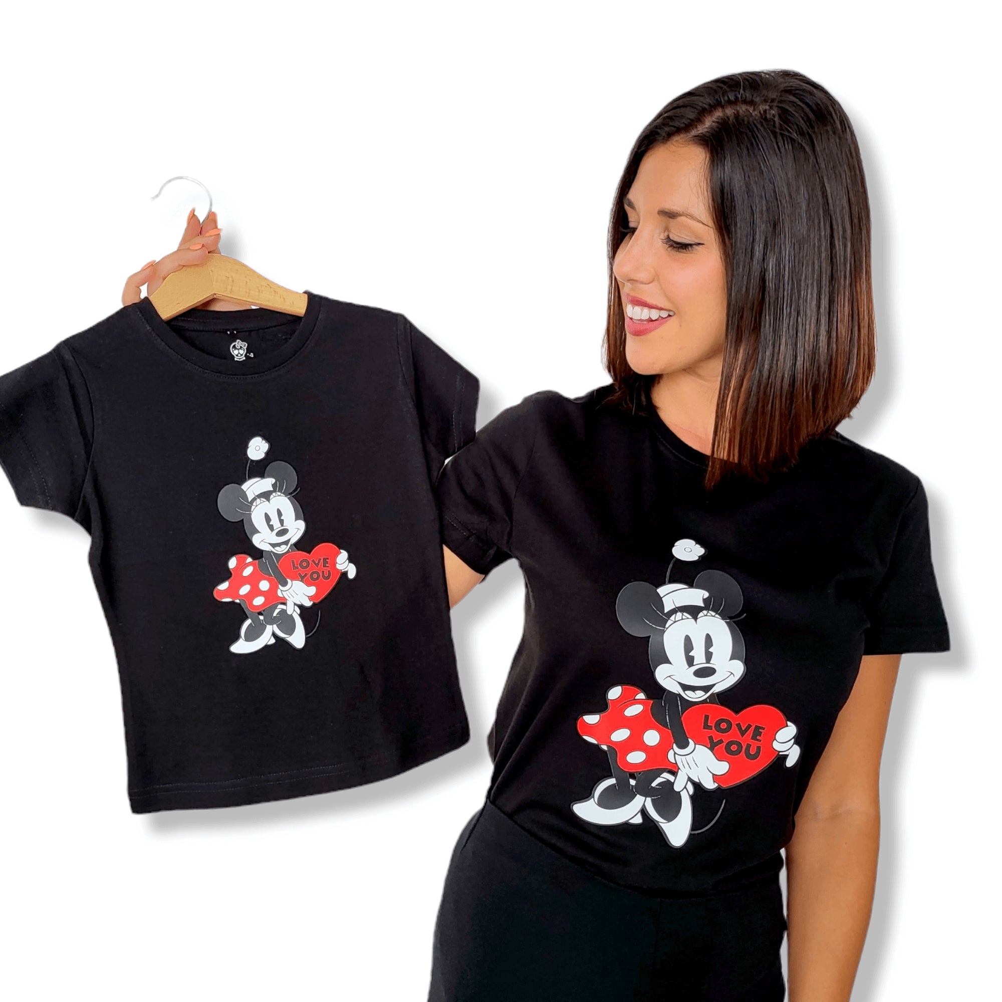 Camiseta Mickey & Minnie Love you heart