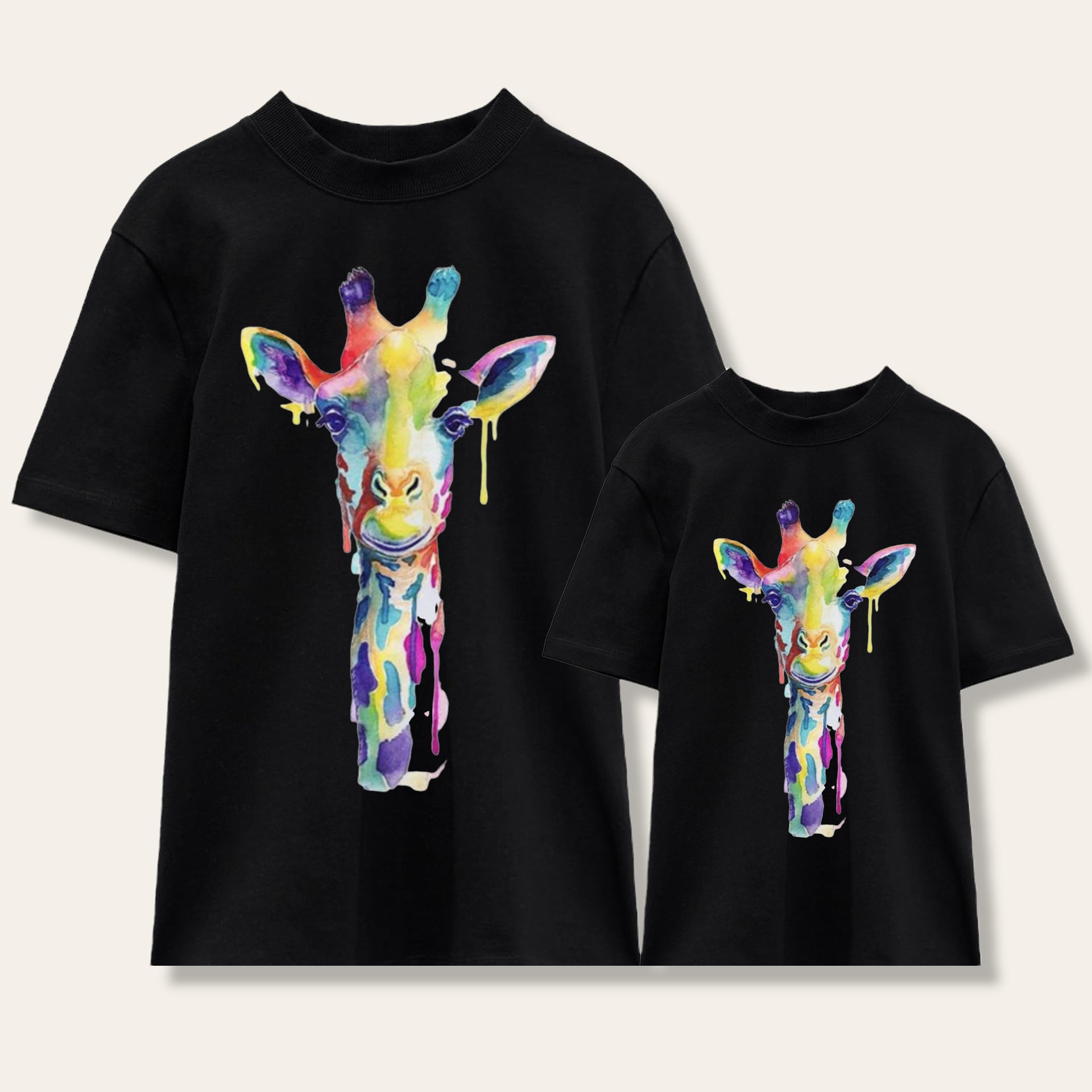 Farbiges Giraffe t -Shirt