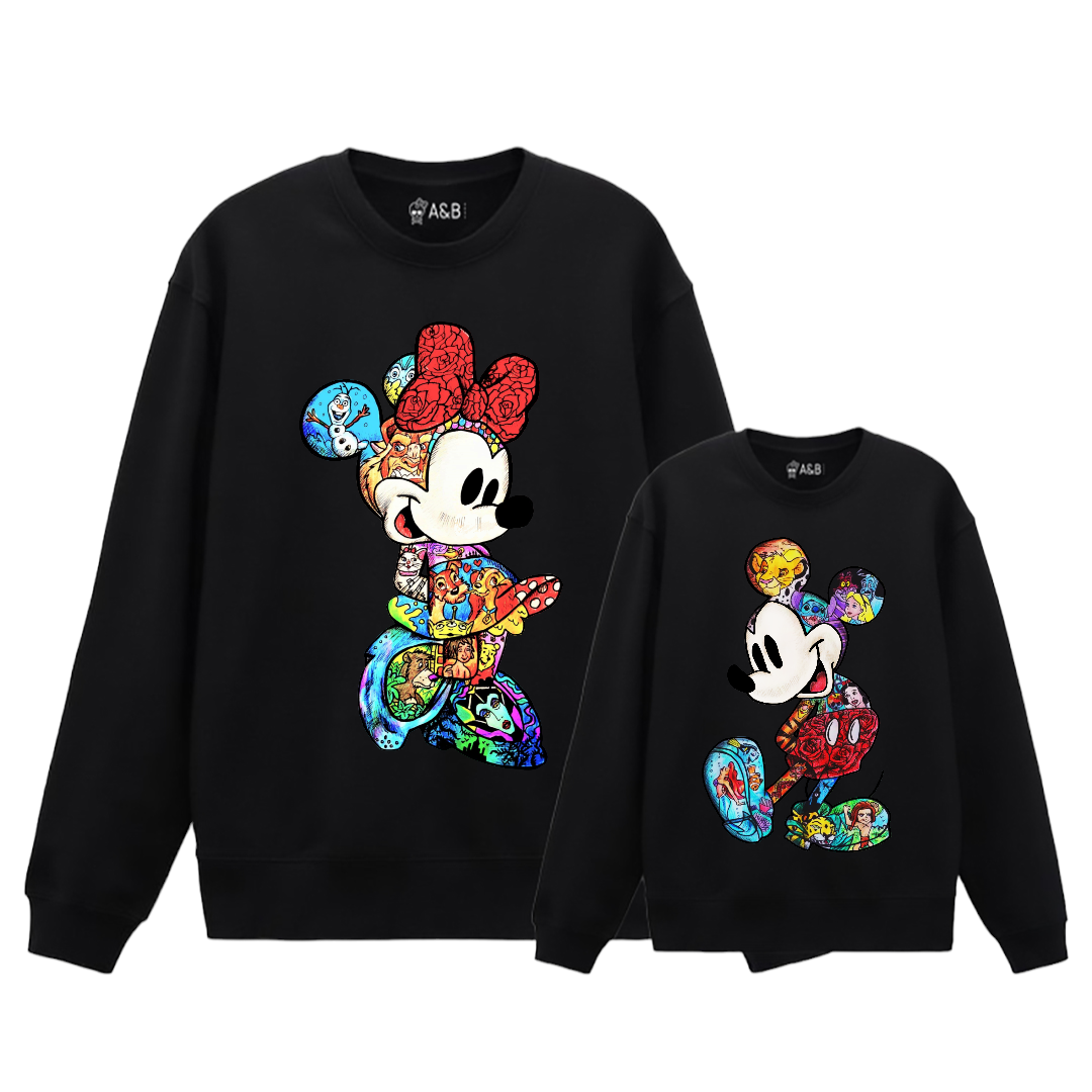 Sudadera Minnie & Mickey drawings