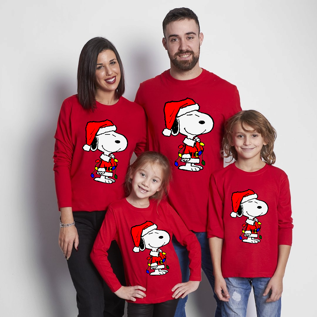 Snoopy Dadbee Noel t -Shirt à manches longues
