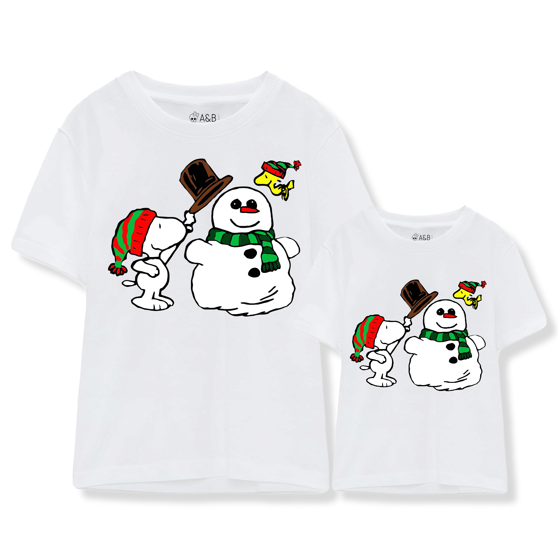 Snoopy & Snowman T -Shirt