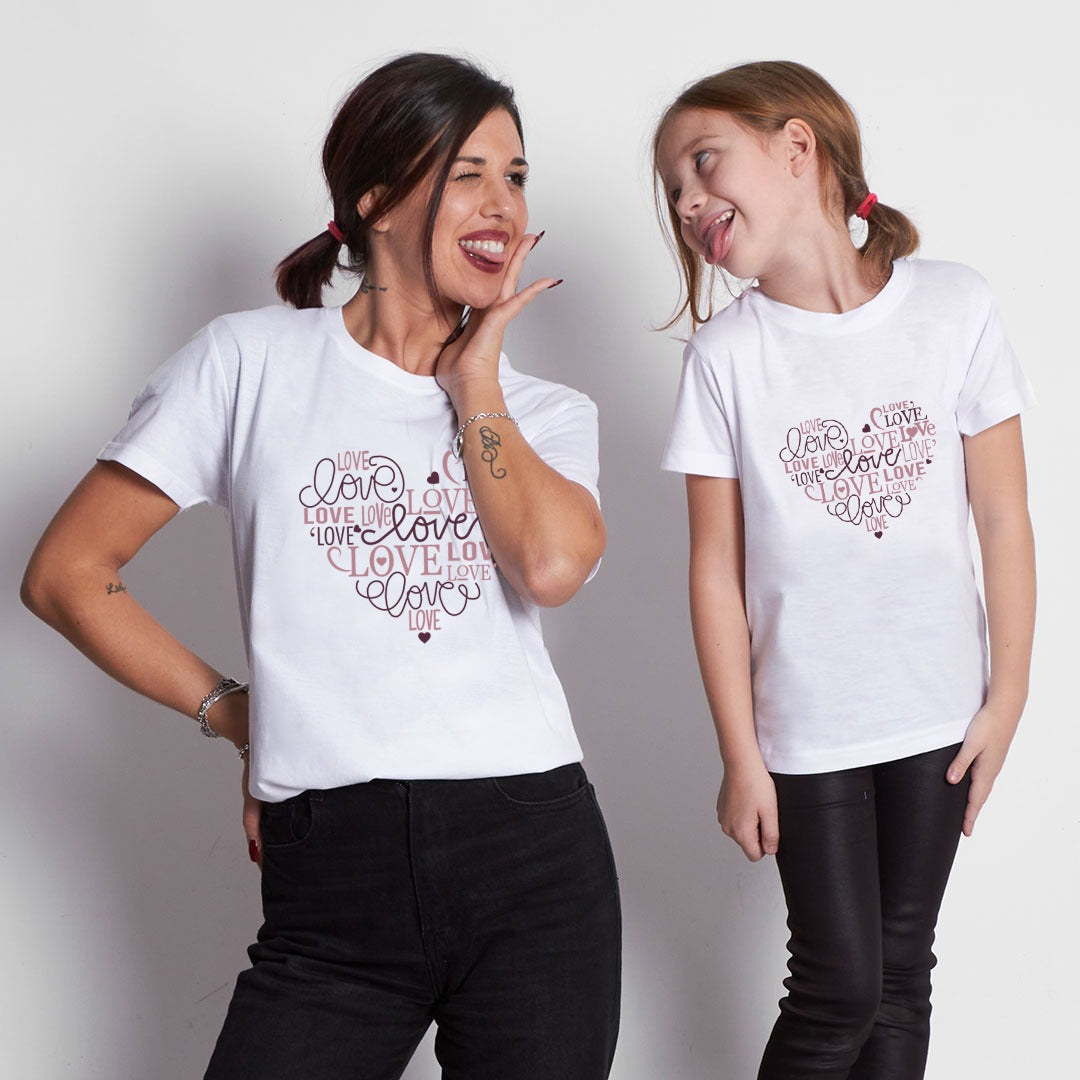 Amor coração t -shirt
