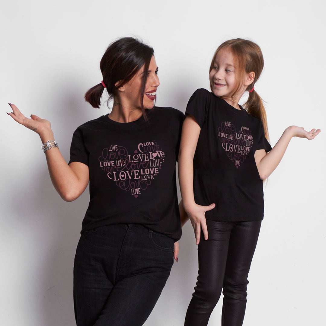 Amor coração t -shirt