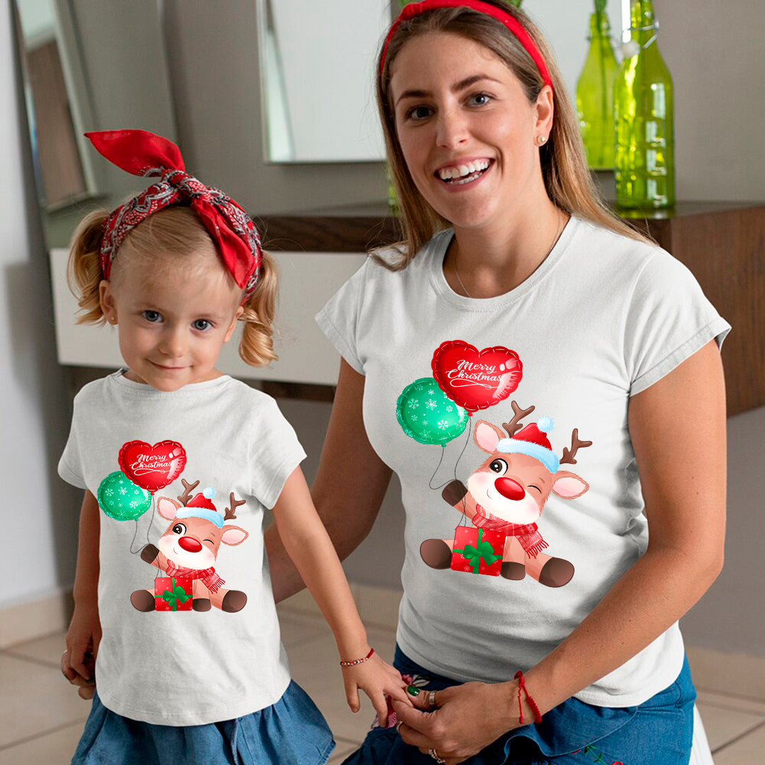 T -shirt reindeer balloons