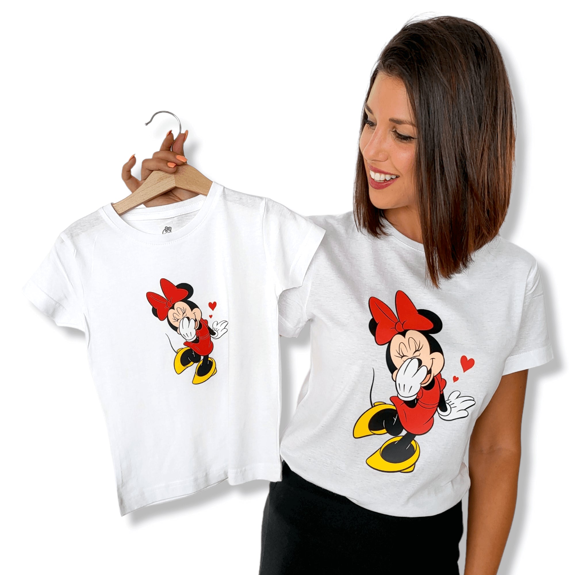 Schüchterner Mickey & Minnie Hearts t -Shirt