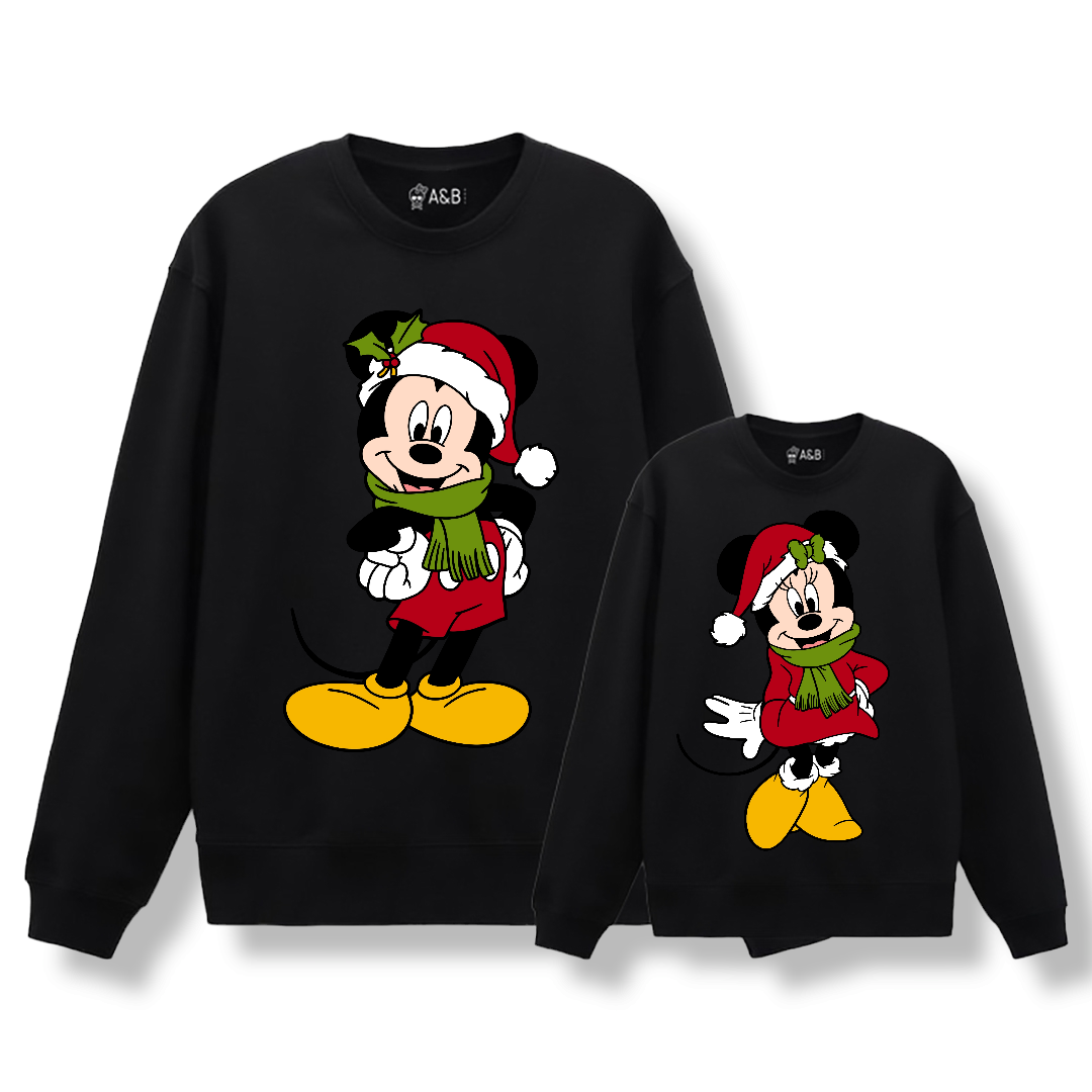Mickey Minnie Happy Christmas Felpa