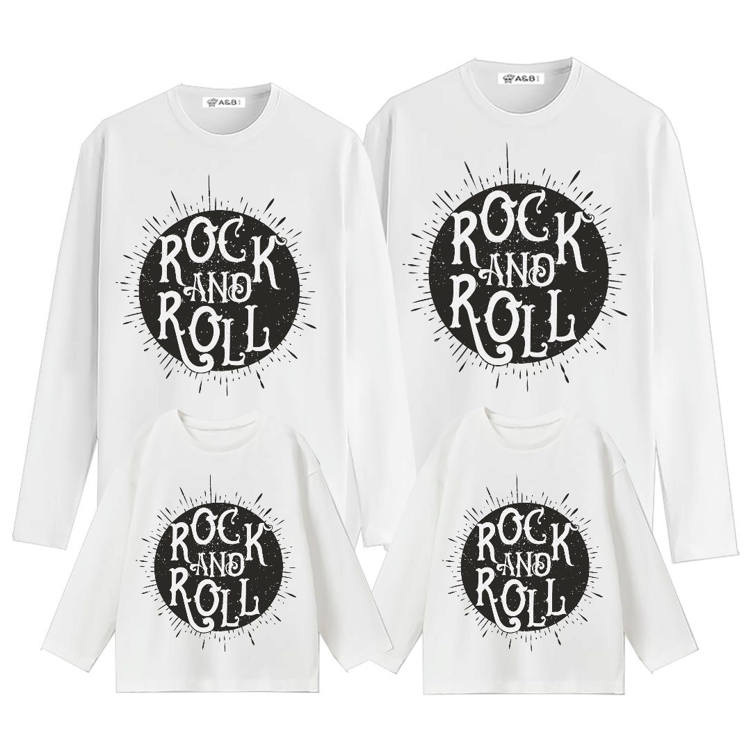 Rock and roll t -shirt manga longa