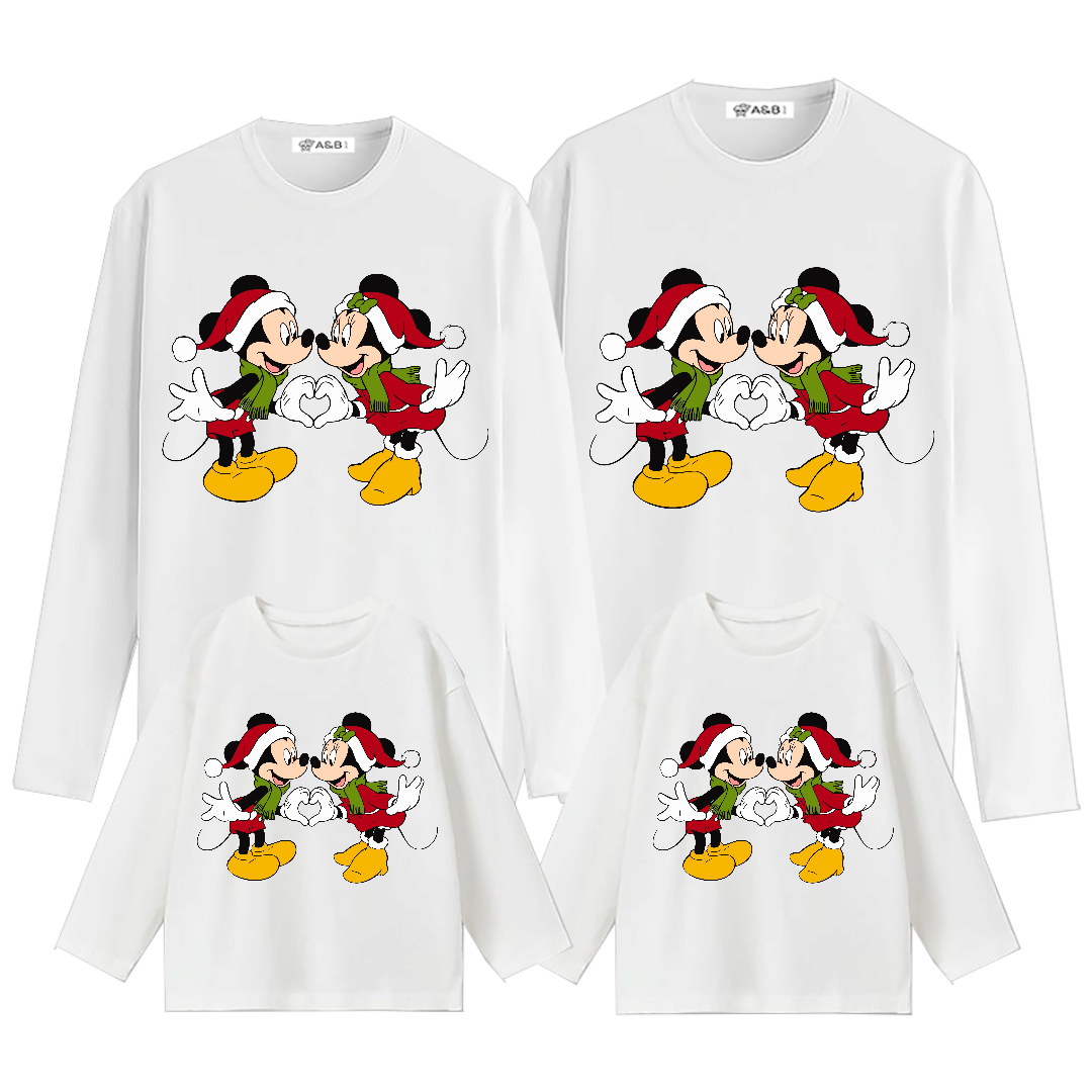 Mickey Minnie Christmas T -Shirt Long Sleeve