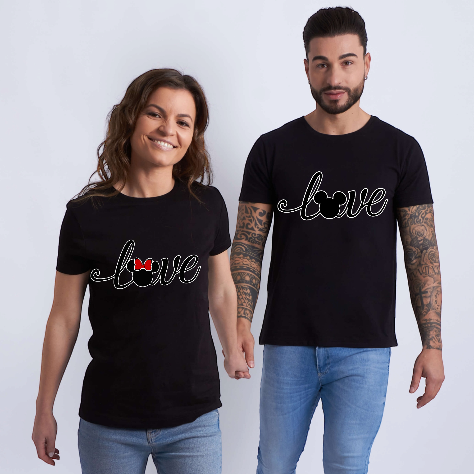 T-shirt de texto de amor m-m