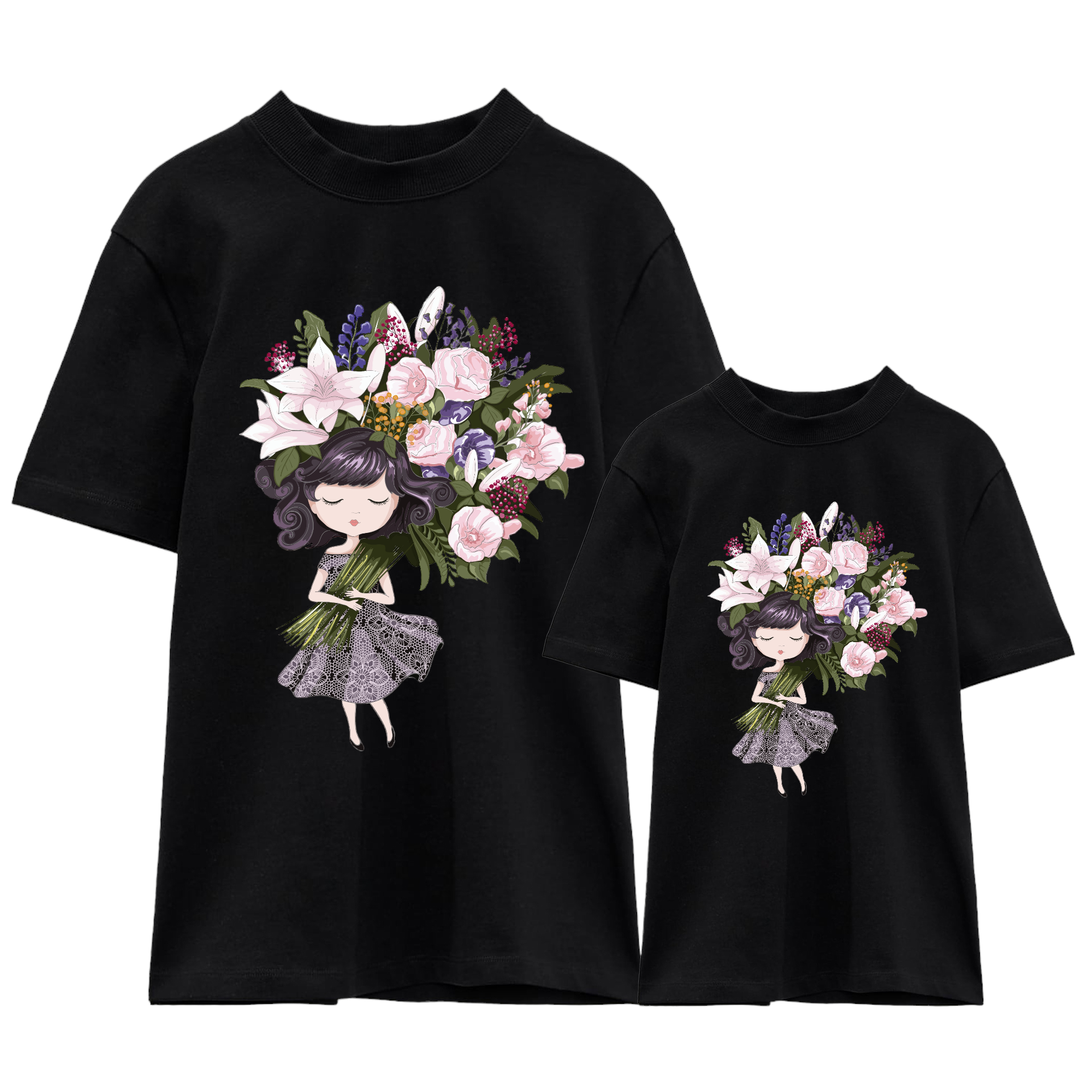 Fleurs fille t -shirt