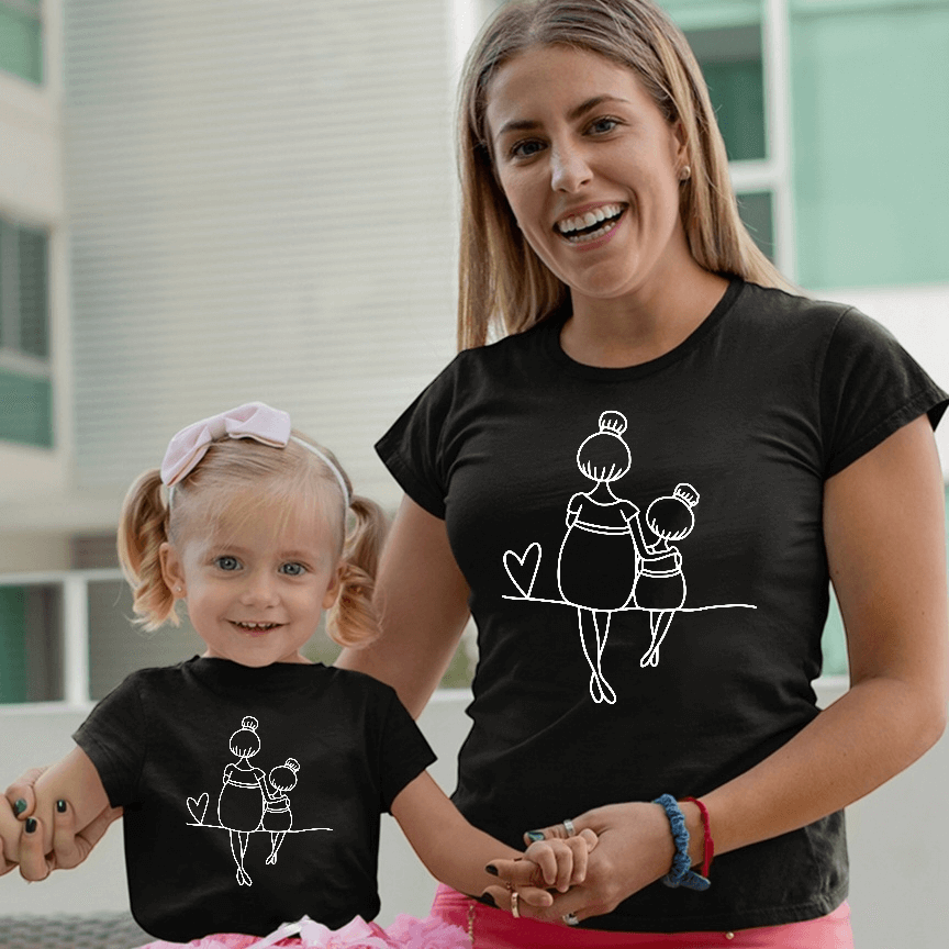 Mami et fille chemise amour