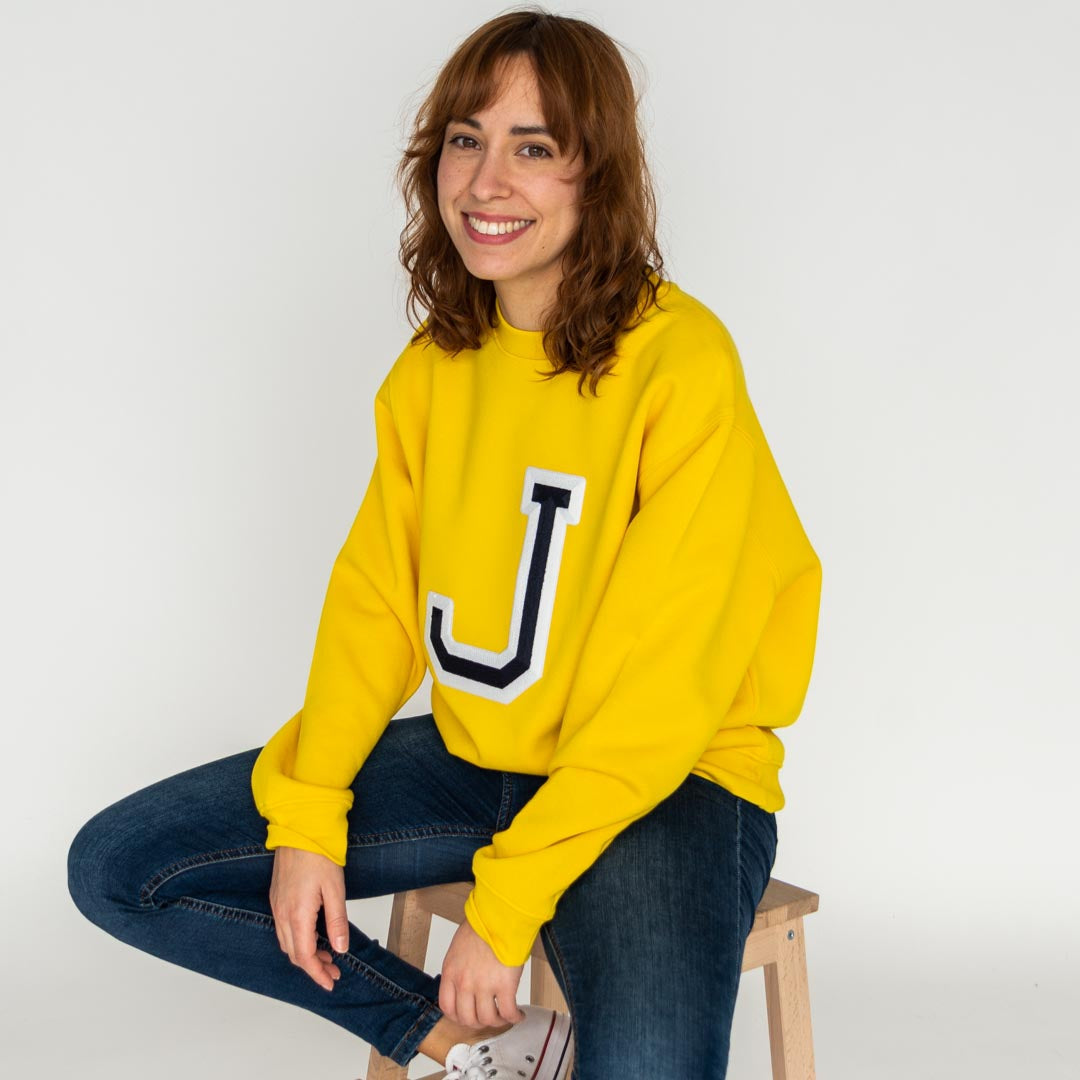 Sweat-shirt initial jaune