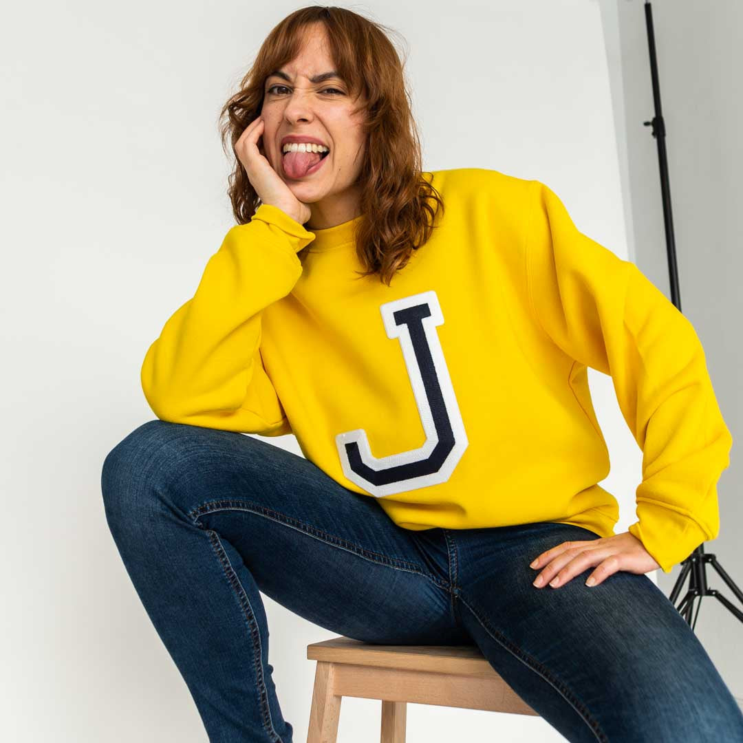 Sweat-shirt initial jaune