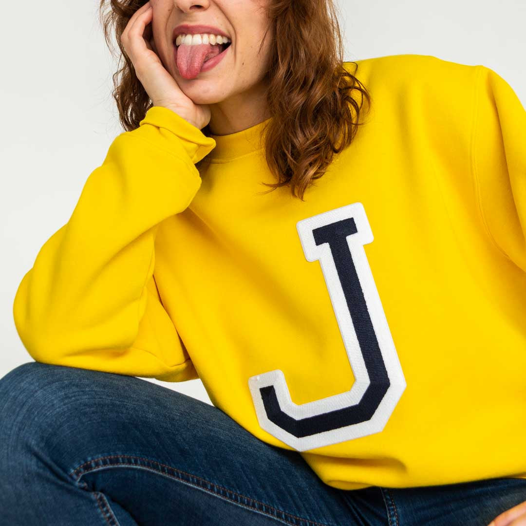 Sweat-shirt initial jaune