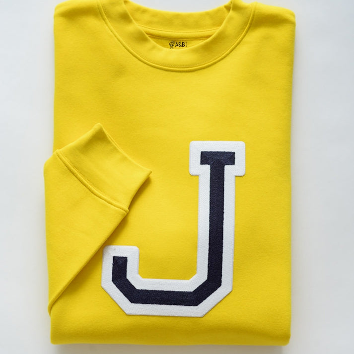 Sweat-shirt initial jaune