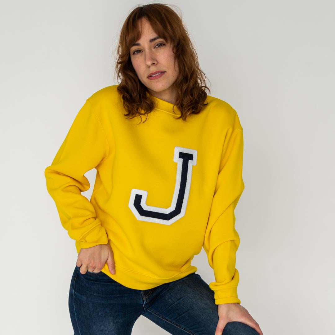 Sweat-shirt initial jaune