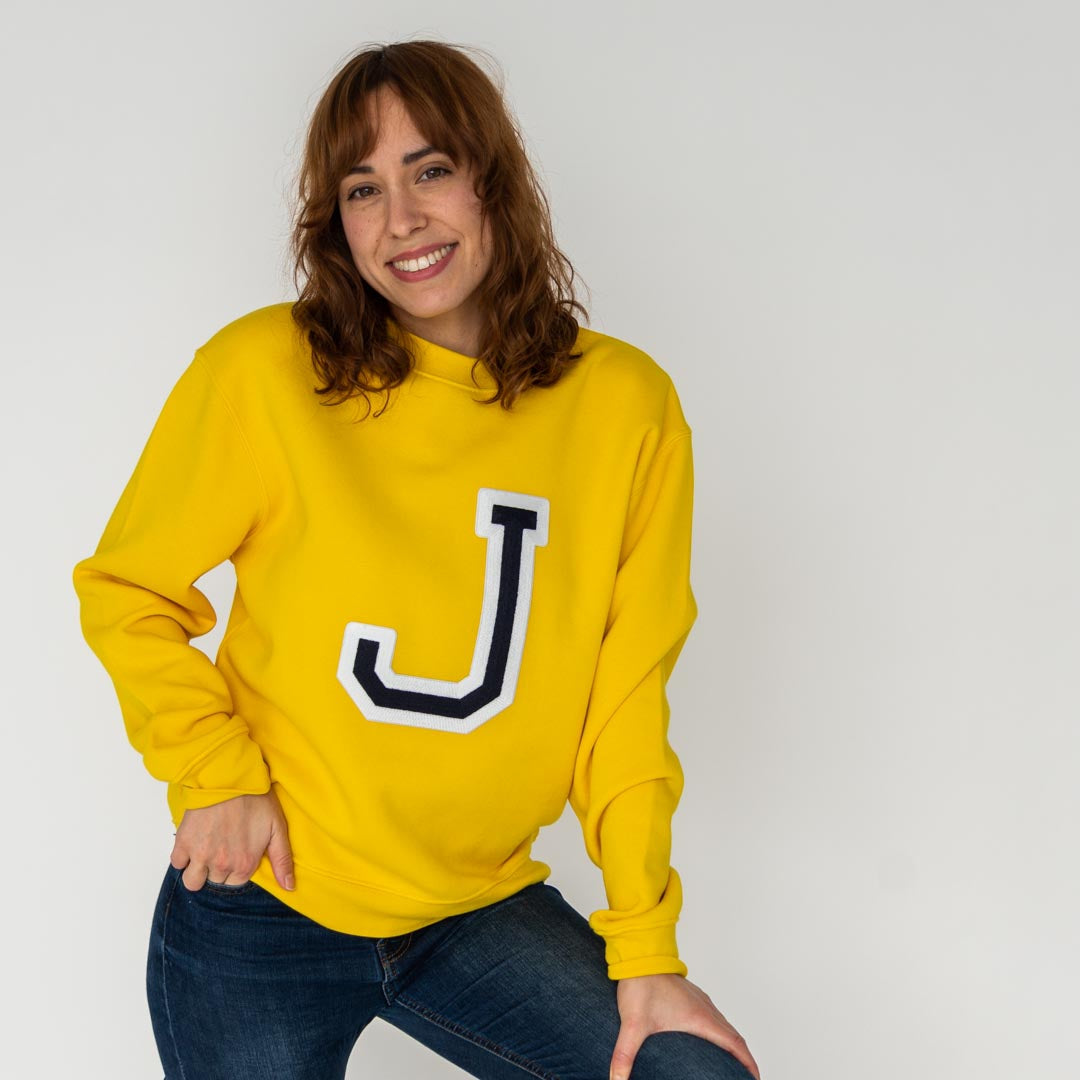 Sweat-shirt initial jaune