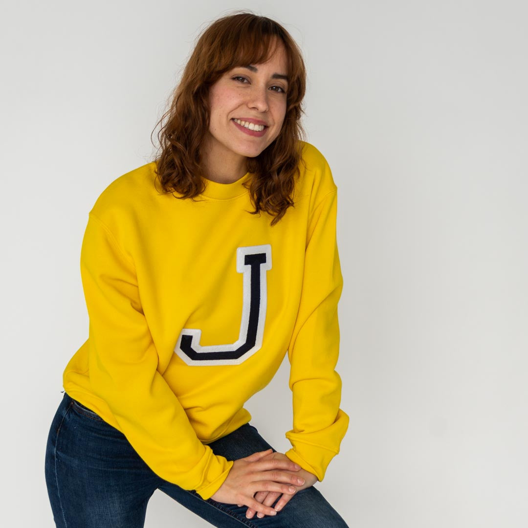 Sweat-shirt initial jaune