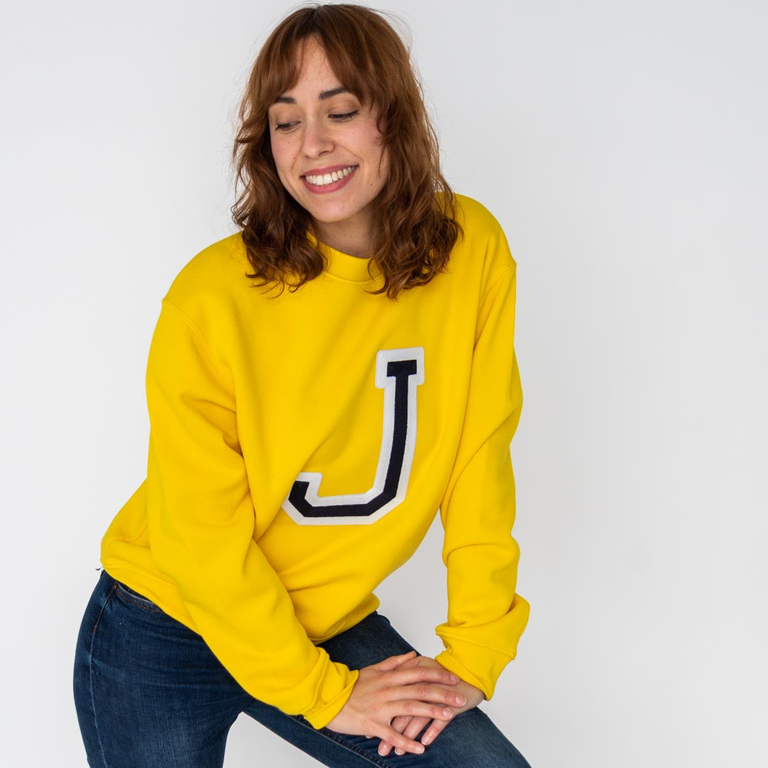 Sweat-shirt initial jaune