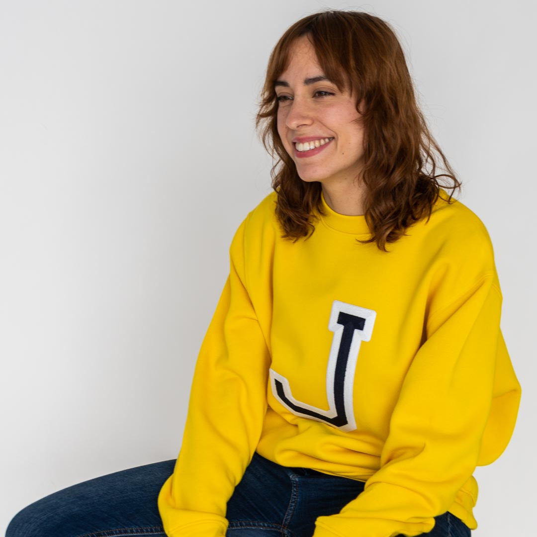 Sweat-shirt initial jaune