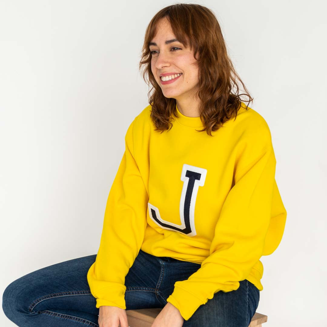 Sweat-shirt initial jaune