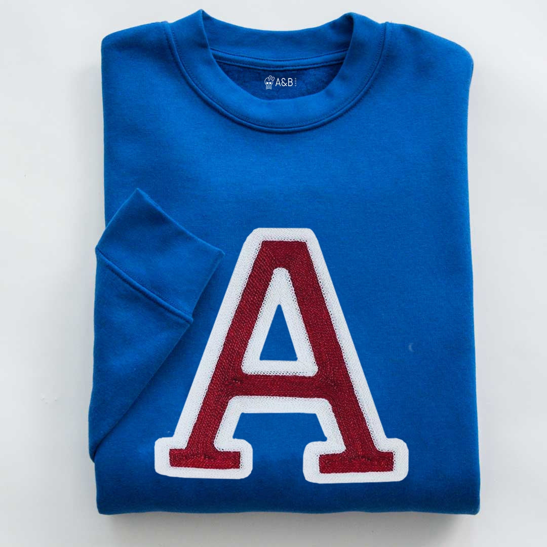 Sweat-shirt initial bleu