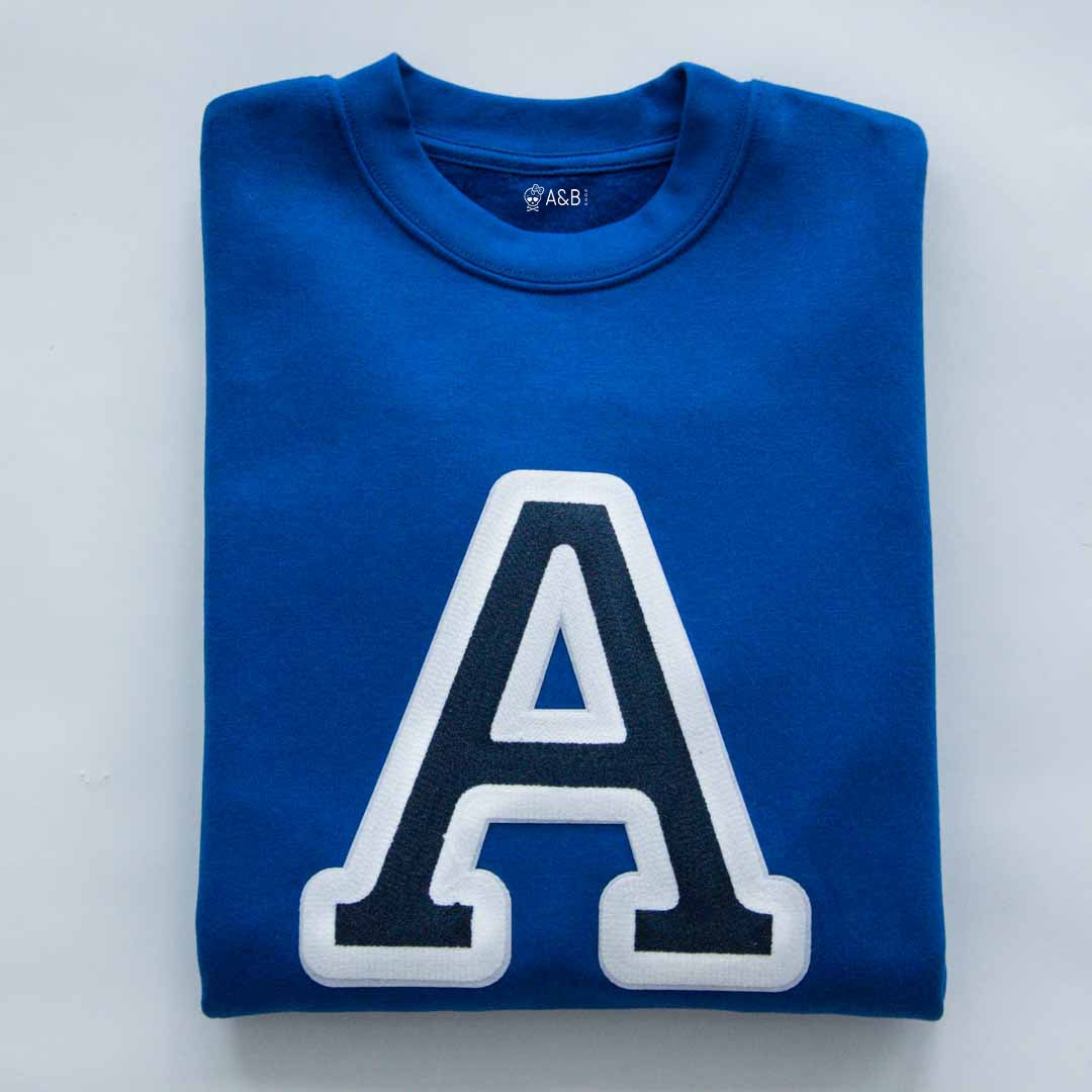 Sweat-shirt initial bleu