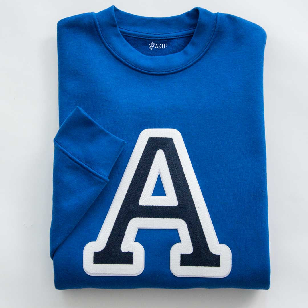 Sweat-shirt initial bleu