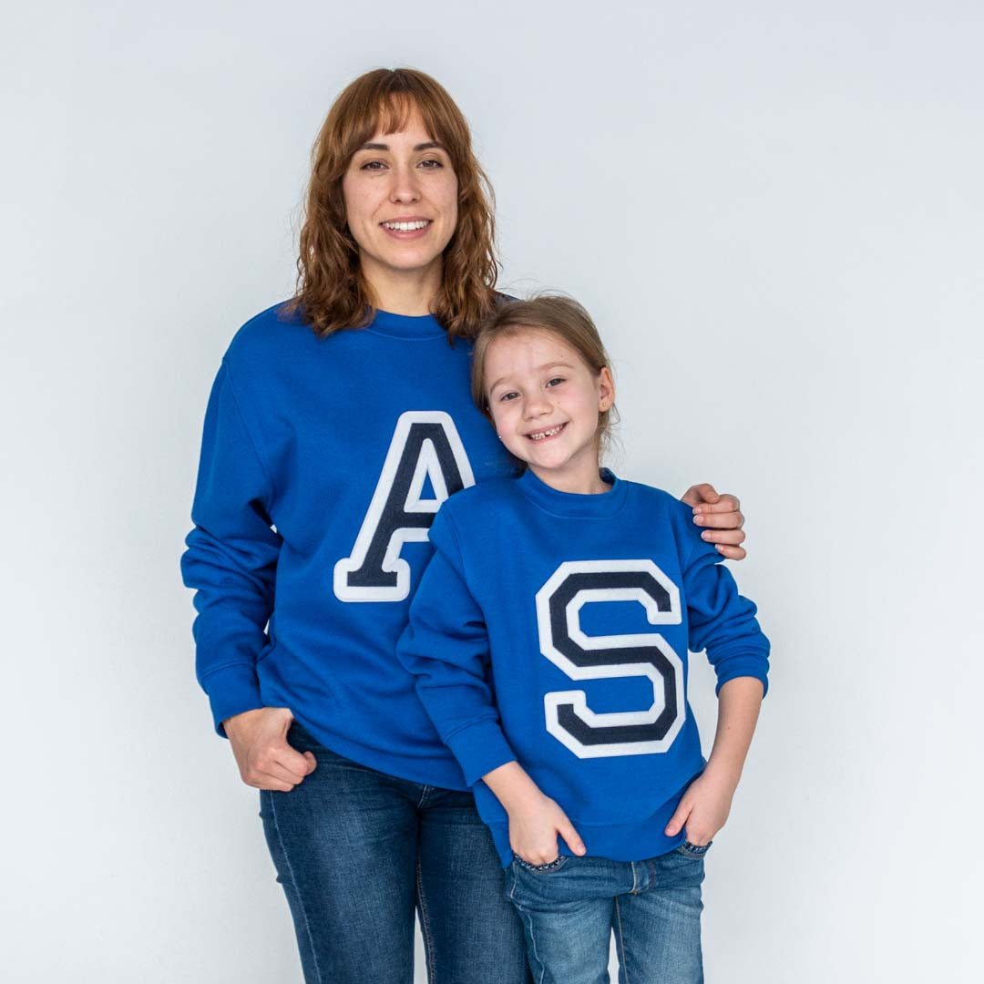 Sweat-shirt initial bleu