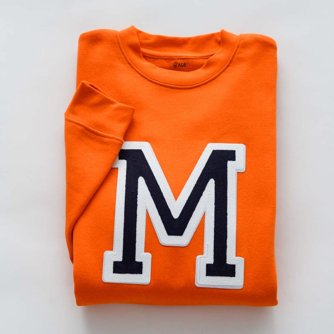 Sweat-shirt initial orange